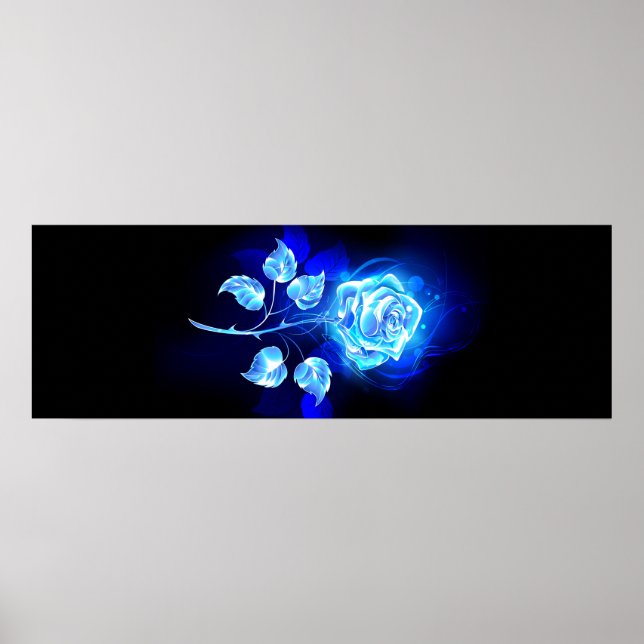 Affiche Rose bleue brûlante (Devant)