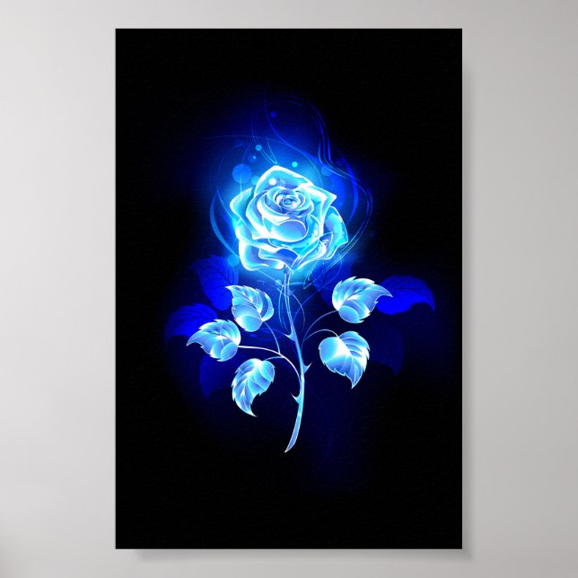 Affiche Rose bleue brûlante (Devant)
