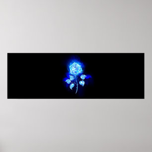 Affiche Rose bleue brûlante