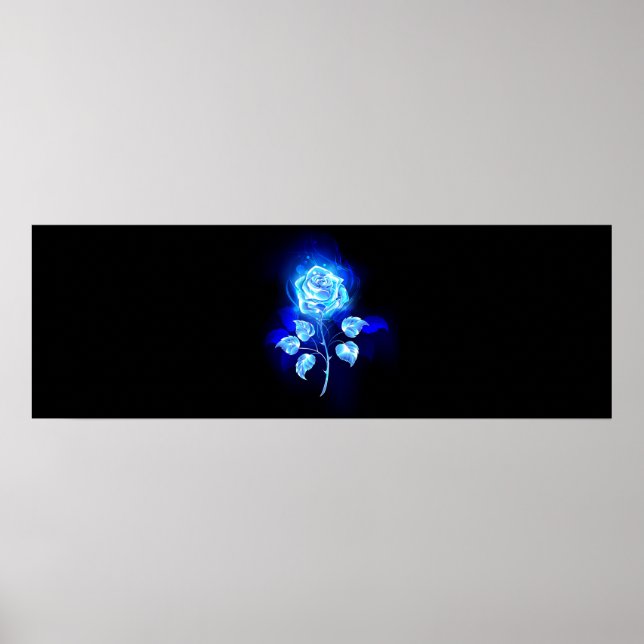 Affiche Rose bleue brûlante (Devant)