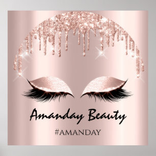 Affiche Rose Blush Parties scintillant Drives Eyelash Maqu