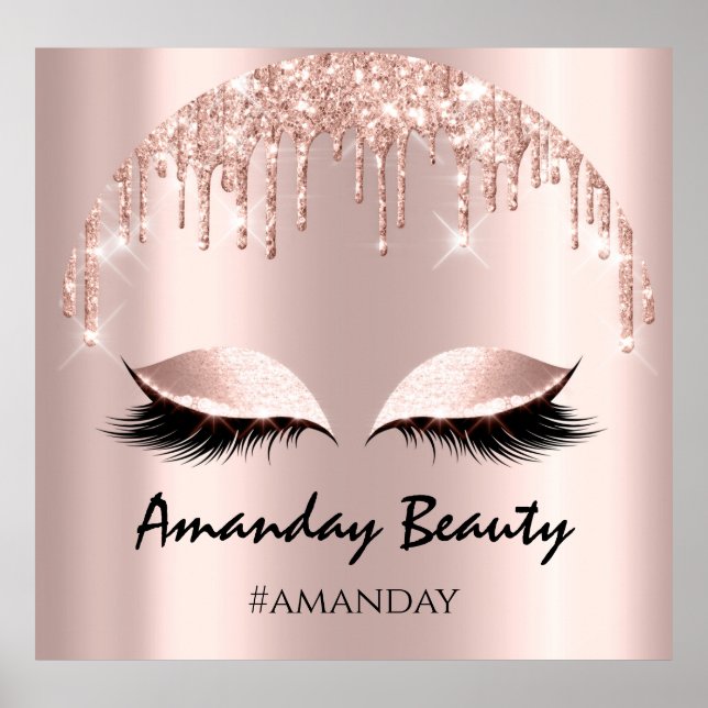 Affiche Rose Blush Parties scintillant Drives Eyelash Maqu (Devant)