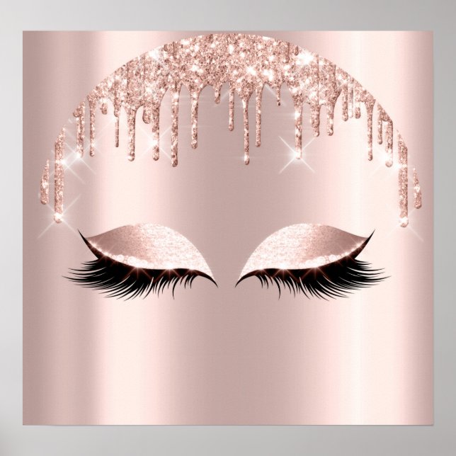 Affiche Rose Blush Parties scintillant Drives Eyelashes Ma (Devant)