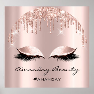 Affiche Rose Blush Parties scintillant Éclats Eyelash maqu