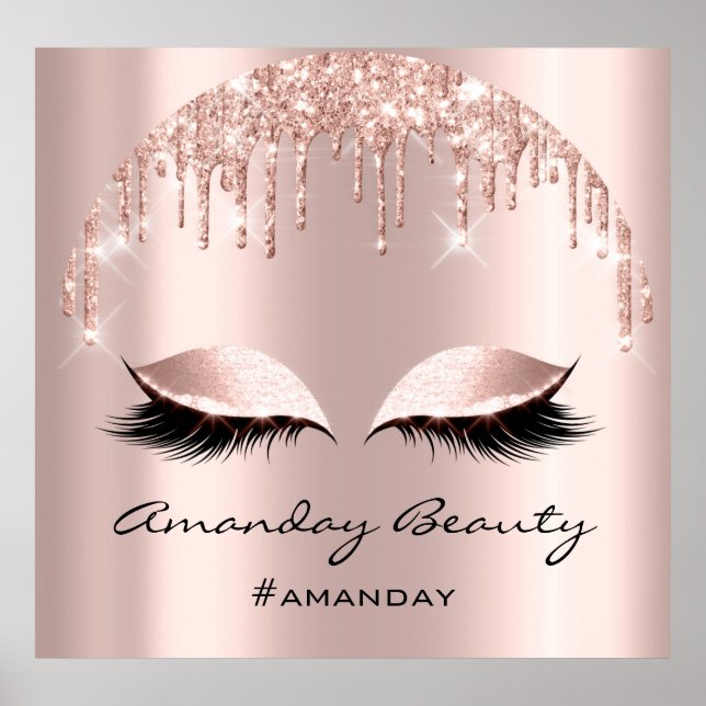 Affiche Rose Blush Parties scintillant Éclats Eyelash maqu (Devant)