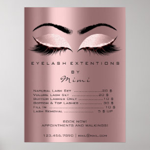 Affiche Rose Blush Pink Maquillage Eyes Lashes Prix