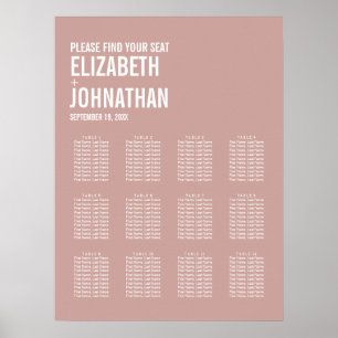 Affiche Rose Boho simple Typographie Mariage Sièges Graphi