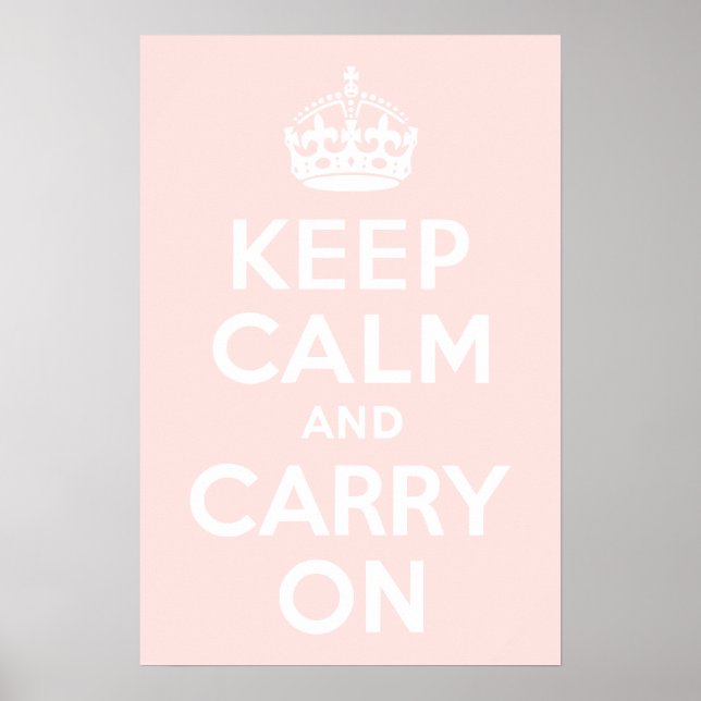 Affiche Rose bruyant Restez calme et continuez (Devant)
