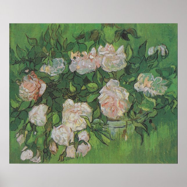 Affiche Rose Bush par Vincent Van Gogh (Devant)