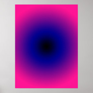Affiche Rose Chaude Violet Bleu Foncé et Dégradé Noir