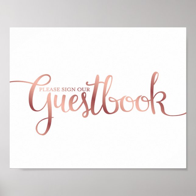 Affiche Rose Chic Gold SIGNER NOTRE GUESTBOOK SIGNER Impri (Devant)