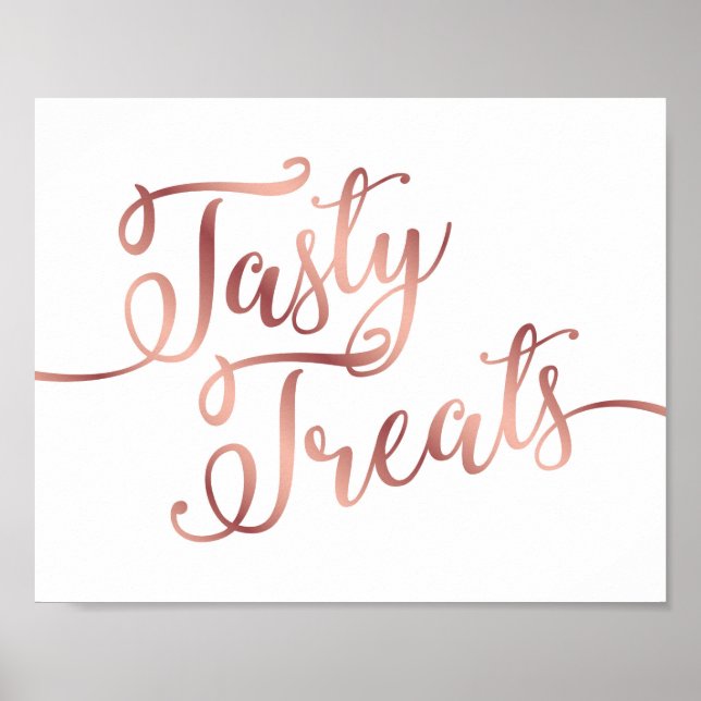 Affiche Rose chic Gold TASTY TREATS Signer Imprimer (Devant)