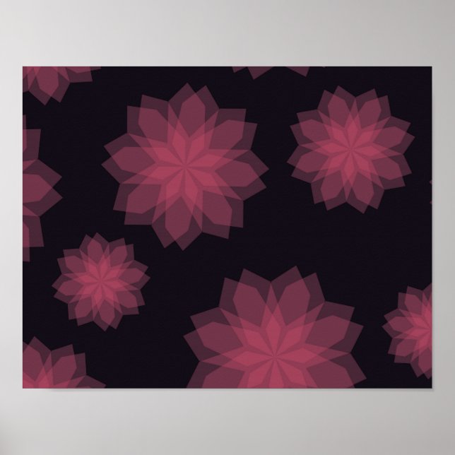 Affiche Rose, cool, tendance, abstraction de fleurs modern (Devant)