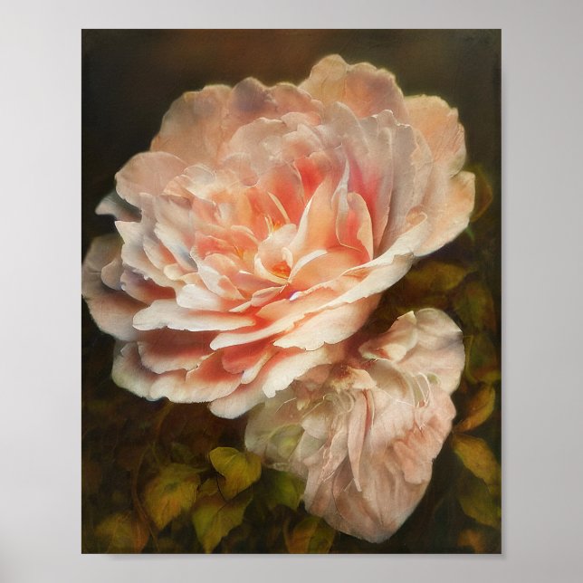 Affiche rose corail vintage (Devant)