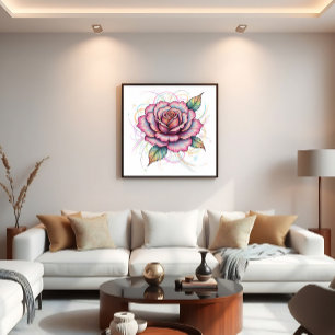 Affiche Rose Cosmique
