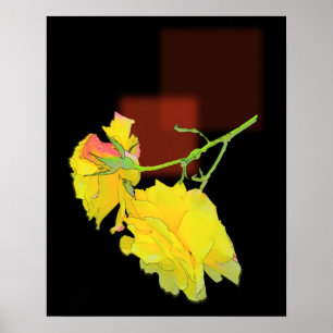 Affiche Rose cubiste