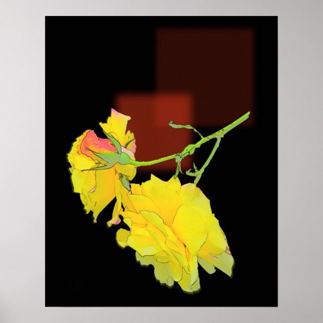 Affiche Rose cubiste (Devant)