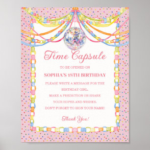 Affiche Rose Cue le Confetti Anniversaire Capsule Temporel
