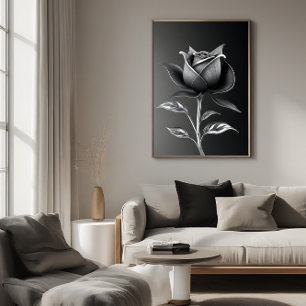 Affiche Rose d'Argent Éternelle