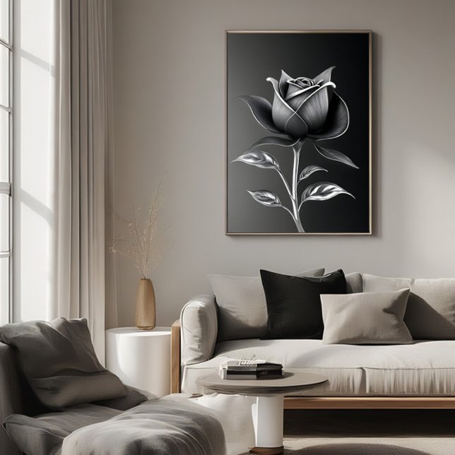 Affiche Rose d'Argent Éternelle (Créateur téléchargé)