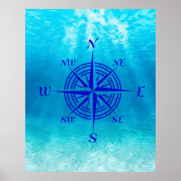 Rose de boussole bleu marine
