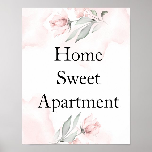 Affiche rose de couleur d'aquarelle bleu rose vif personna (Devant)