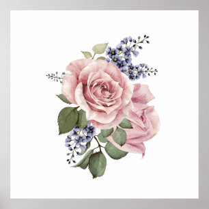 Affiche Rose de pays rose