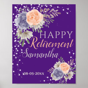 Affiche Rose de pivoine Floral Retraite violet