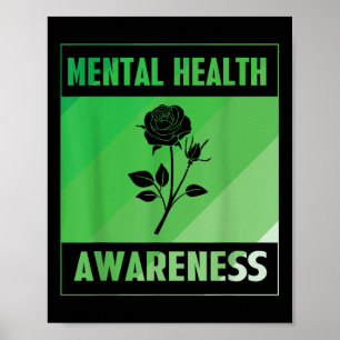 Affiche Rose de sensibilisation à la santé mentale