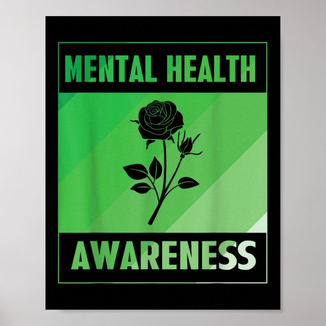 Affiche Rose de sensibilisation à la santé mentale (Devant)