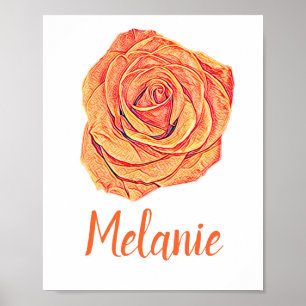 Affiche Rose de Tangerine tropicale