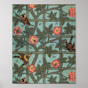 Affiche Rose d'Escalades & Petit Oiseau, William Morris