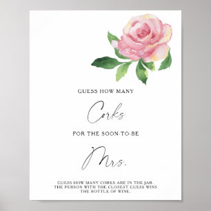 Affiche Rose - Devinez combien de bouchons