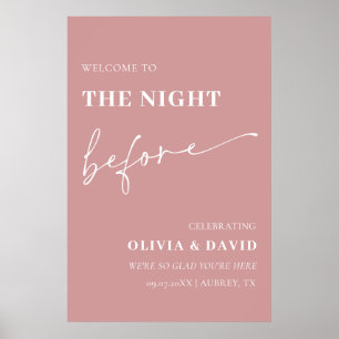 Affiche Rose Dusty La Nuit Avant L'Affiche de bienvenue De
