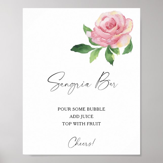 Affiche Rose élégante - bar à sangria (Devant)