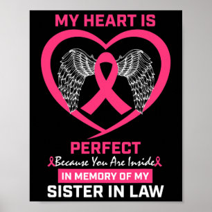 Affiche Rose En Mémoire De Ma Soeur En Droit Cancer Du Sei