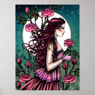 Affiche Rose Espagnole Fantaisie Mystique Art Molly Harri