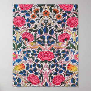 Affiche Rose et Bird, William Morris