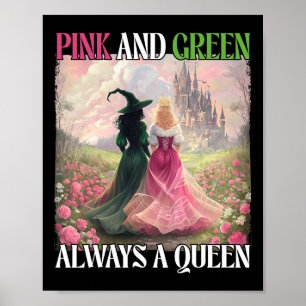 Affiche Rose Et Vert Toujours Une Sorcière Reine Halloween