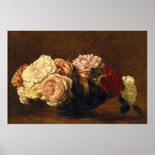 Affiche Rose Fleurs encore peinture de vie