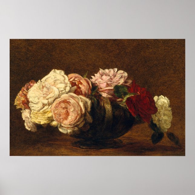 Affiche Rose Fleurs encore peinture de vie (Devant)