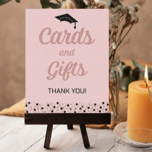 Affiche Rose Foil Script Confetti Cartes et cadeaux Grad S