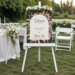 Affiche Rose Foncé Liliac Mariage Accueil Voûté