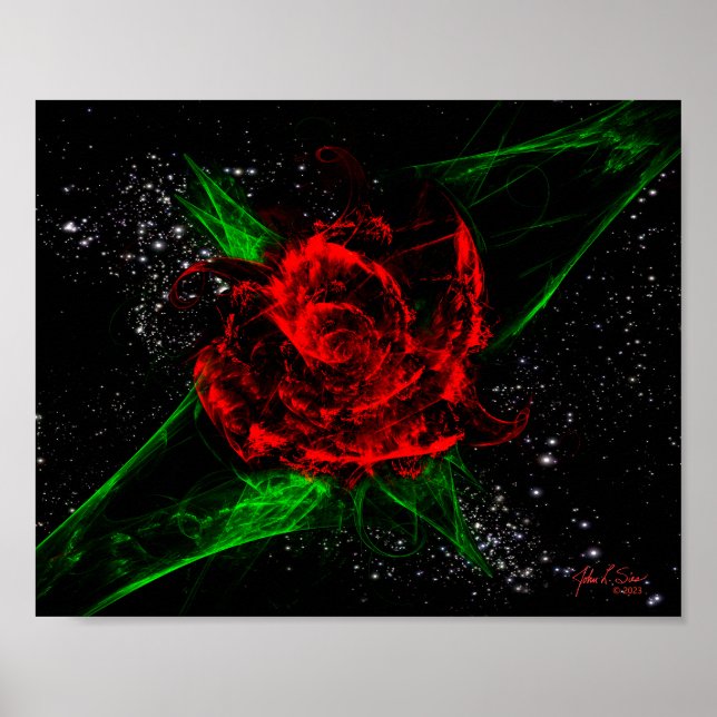 Affiche Rose fractal (10x8) (Devant)