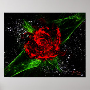 Affiche Rose fractal (20x16)