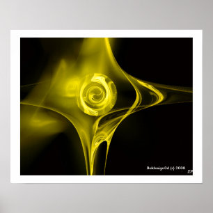 Affiche ROSE FRACTAL, jaune