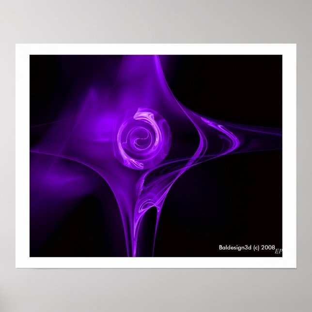 Affiche ROSE FRACTAL, violet (Devant)