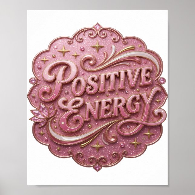 Affiche Rose frappant ÉNERGIE POSITIVE (Devant)