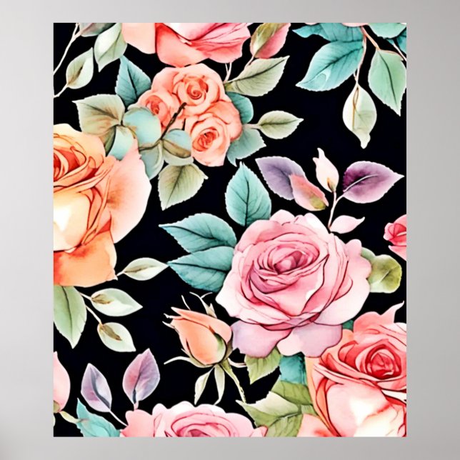 Affiche Rose Garden Motif Design (Devant)