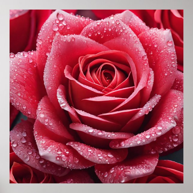 Affiche Rose générée par l'IA - Unique Art Design (Devant)
